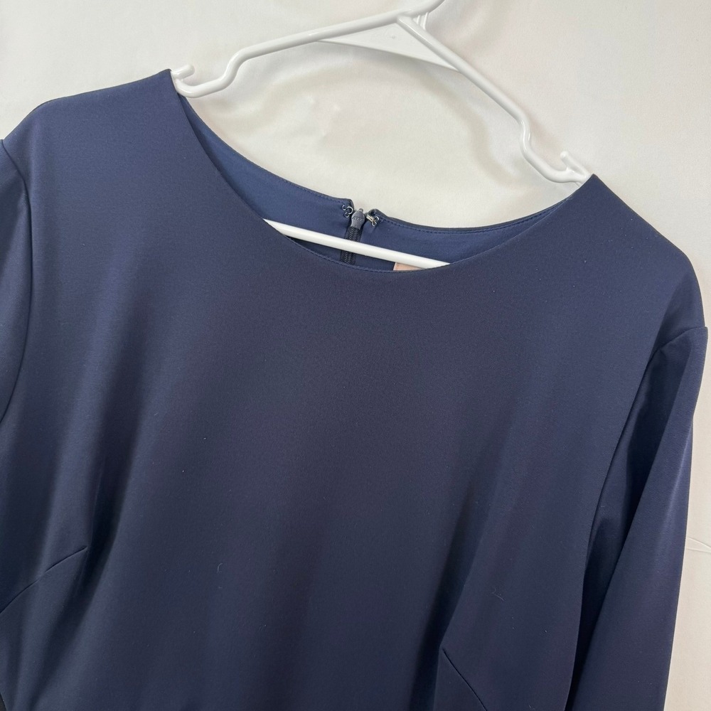 Hutch Navy Blue Olive Green Colorblock Sheath Dress 16W 3/4 Sleeve Style 1438